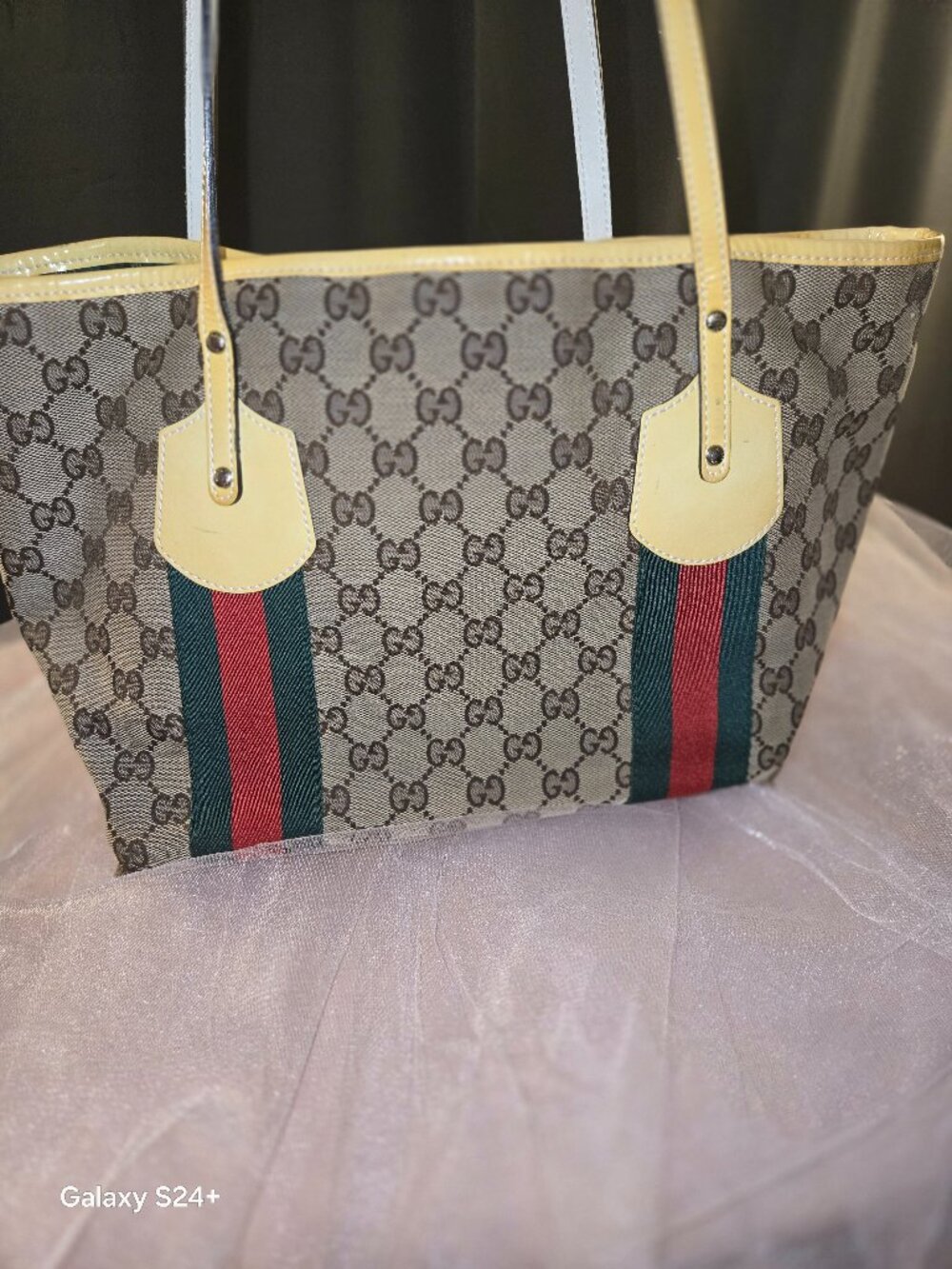 Gucci GG Canvas Web Stripe Tote Bag